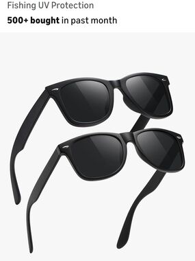 Classic Black Polarized Sunglasses – Pack of 2